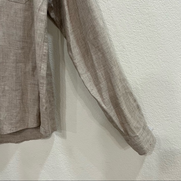 Apolis Global Citizen Military Woven Button Linen Work LS Shirt Men’s XL Office - Picture 6 of 10